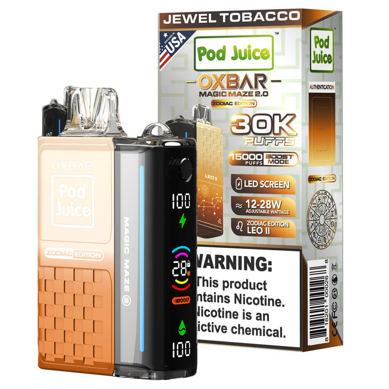 Jewel Tobacco Oxbar Magic Maze 2.0 Pod Juice 30K - Black Coral