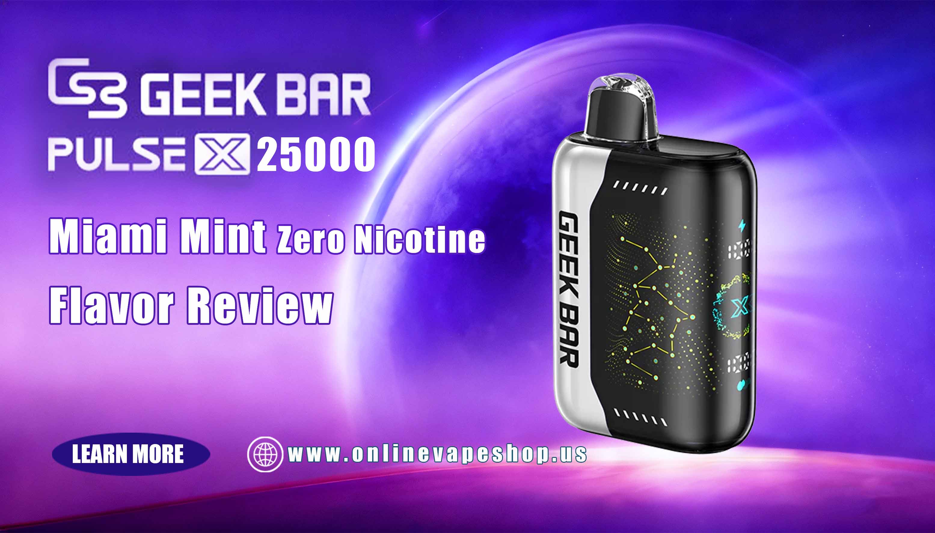 Miami Mint (Zero Nicotine) Geek Bar Pulse X 25000 - Black Coral