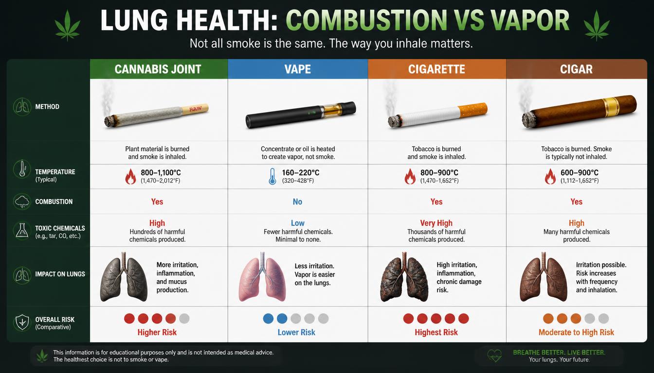 Lung Health Combustion Vs Vapor Chart